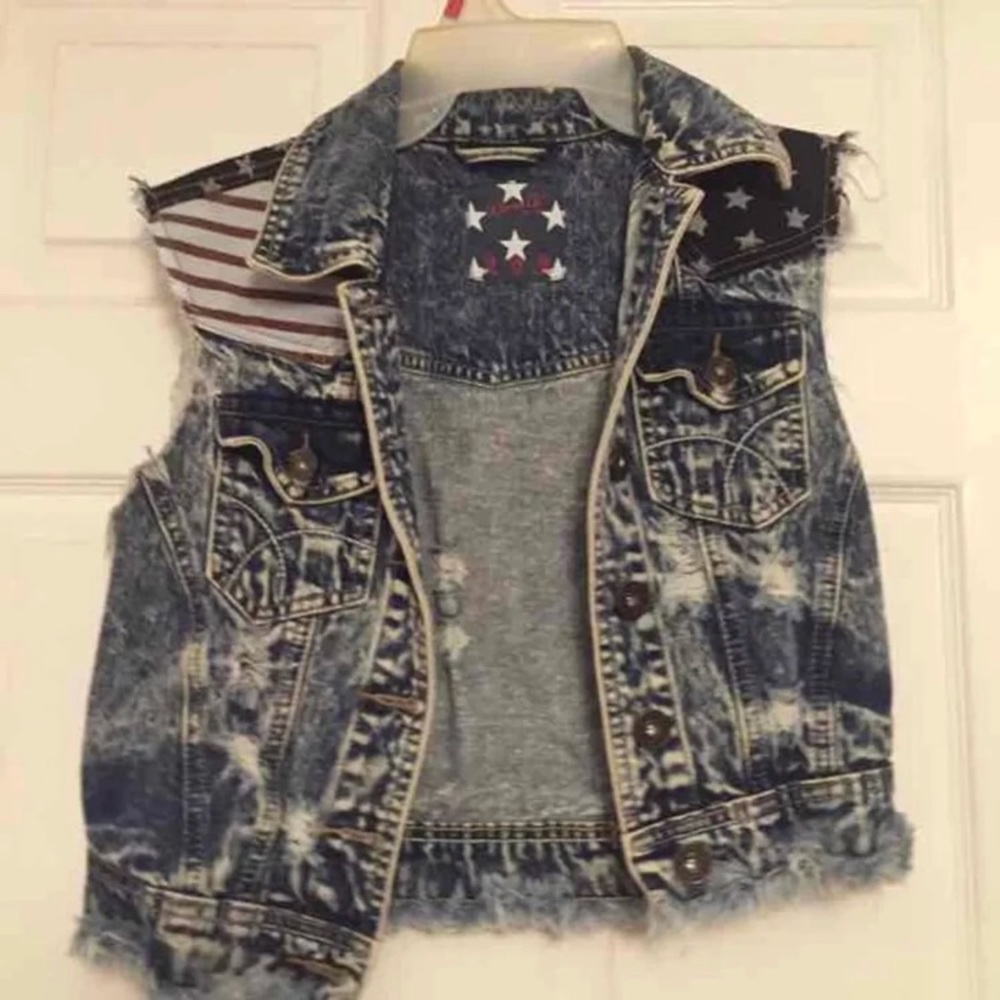 America Flag Jean Jacket